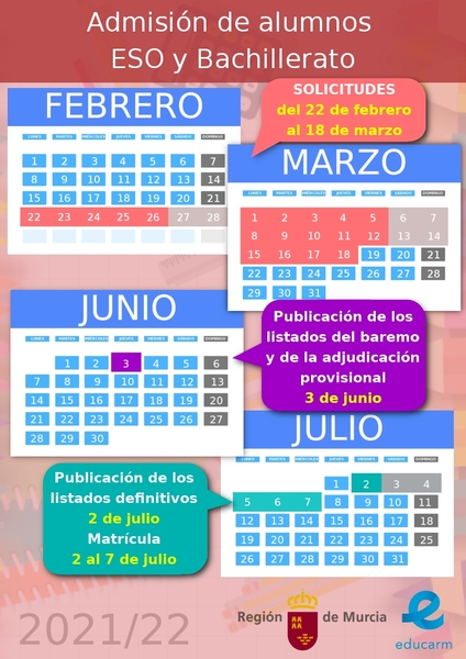 cartel admision sec 1